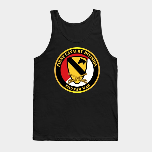 1st Cavalry Div - Red White - Vietnam War Tank Top by twix123844